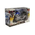 Motorka so svetlami modro-strieborná